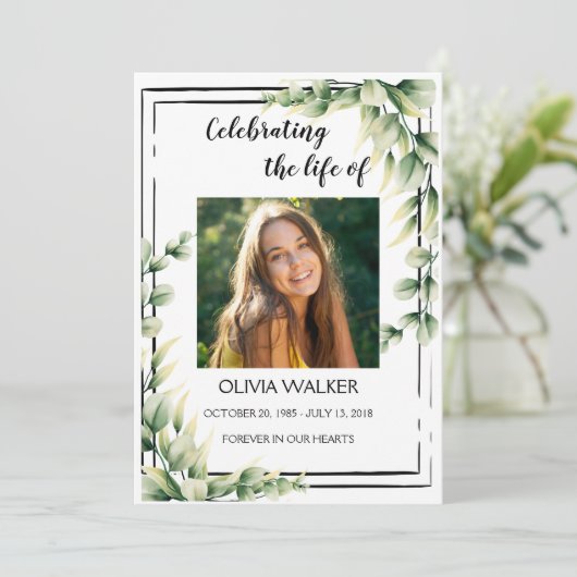 Groen Orde van de Levensduur Celebratieprogramma Programmakaart (Staand voorkant)