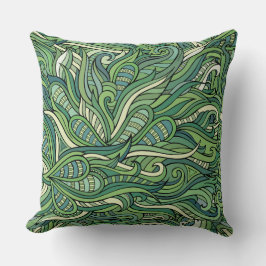 Groen Organisch Abstract Natuur Patroon Kussen