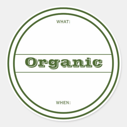Groen organisch gedecated Home Canning Sticker Lab (Voorkant)