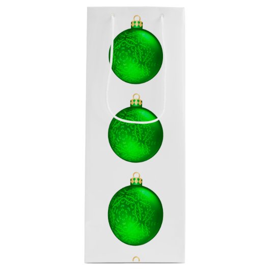 Groen Ornament Gift Bag Wijn Cadeautas (Voorkant)