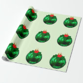 Groen Ornament over licht groen inpakpapier (Uitgerold)