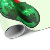 Groen Ornament over licht groen inpakpapier (Rol Hoek)