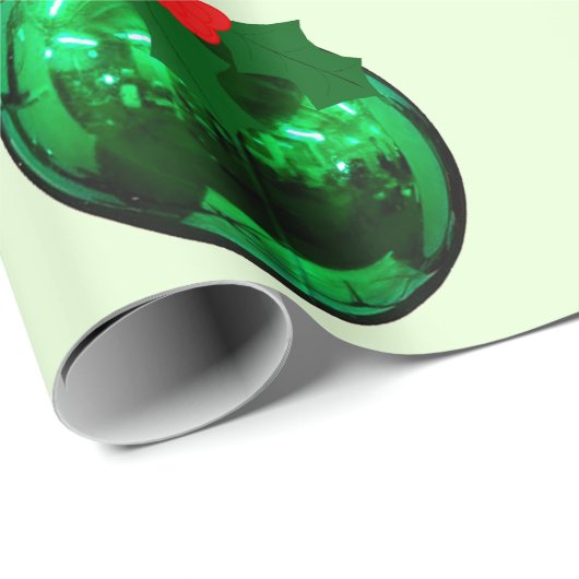 Groen Ornament over licht groen inpakpapier (Rol Hoek)