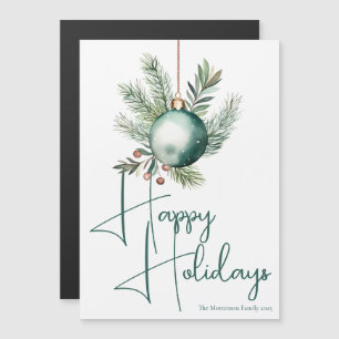 Groen Ornament Prettige feestdagen Kaart Trendy