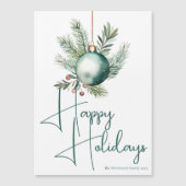 Groen Ornament Prettige feestdagen Kaart Trendy (Voorkant)