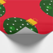 Groen Ornament Rood inpakpapier (Hoek)