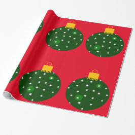 Groen Ornament Rood inpakpapier