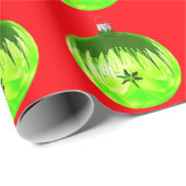Groen Ornament Rood inpakpapier (Rol Hoek)