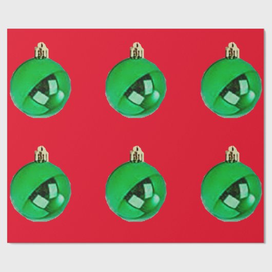 groen Ornament rood verpakkingspapier Cadeaupapier (Vlak)