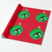 groen Ornament rood verpakkingspapier Cadeaupapier (Uitgerold)