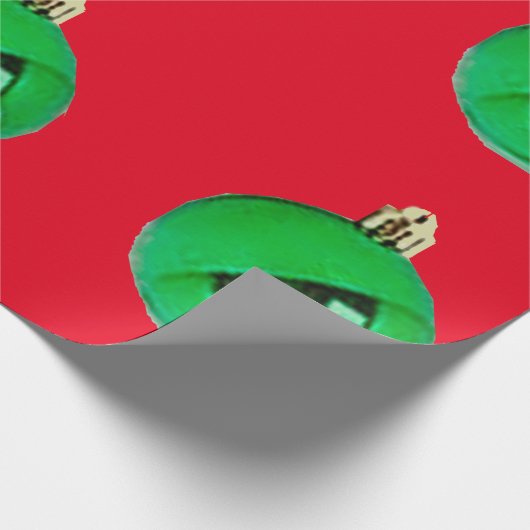 groen Ornament rood verpakkingspapier Cadeaupapier (Hoek)