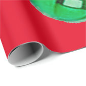 groen Ornament rood verpakkingspapier Cadeaupapier (Rol Hoek)
