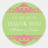 Groen  Ornament Weddenschap Sticker (Voorkant)