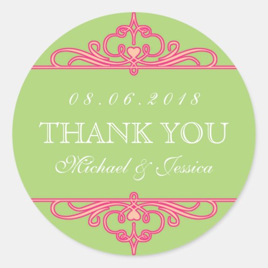 Groen  Ornament Weddenschap Sticker (Voorkant)