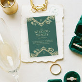 Groen Oud Geld  Crest Wedding Website Informatiekaartje
