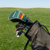 Groen Overdwars Strepen met Naam Golfheadcover (Insitu)