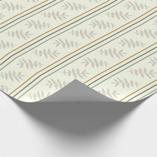 Groen overlooppapier met strips cadeaupapier (Hoek)