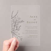 Groen overvloeiend boeket bruiloft acryl uitnodigingen (Insitu (Draagbaar))