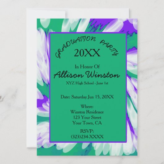 Groen Paars Afstuderen met kleurstof Kaart (Voorkant)