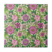 Groen Paars- en beige-reactorpatroon Tegeltje (Voorkant)