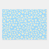 Groen, Paars en blauw Boho Spring Daisies Pattern Inpakpapier Vel (Voorkant 3)