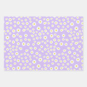 Groen, Paars en blauw Boho Spring Daisies Pattern Inpakpapier Vel (Voorkant 2)
