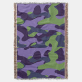 Groen Paars en Blauw Camo abstract Deken (Voorkant Verticaal)