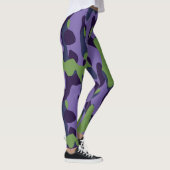 Groen Paars en Blauw Camo abstract Leggings (Rechts)
