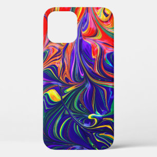 Groen paars en oranje abstract schilderij Case-Mate iPhone case
