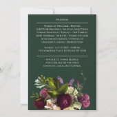 Groen Paars Floral Funeral Memorial Kaart (Achterkant)