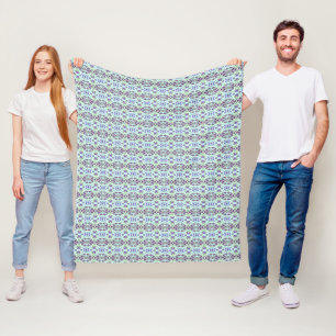 Groen Paars grijs blauw art Deco Accent Bed voorzi Fleece Deken