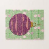 Groen Paars kerstornament Puzzle Legpuzzel (Horizontaal)