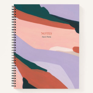 Groen Paars Oranje   Moderne Abstracte Kunst Notitieboek