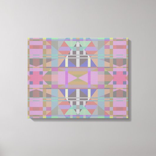 Groen Paars roze geometrisch Canvas Afdruk (Voorkant)