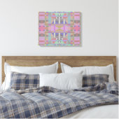 Groen Paars roze geometrisch Canvas Afdruk (Insitu (Slaapkamer))