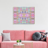 Groen Paars roze geometrisch Canvas Afdruk (Insitu (Woonkamer))