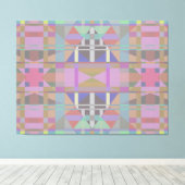 Groen Paars roze geometrisch Canvas Afdruk (Insitu (Houten vloer))