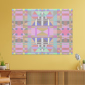 Groen Paars roze geometrisch Canvas Afdruk (Insitu (Woonkamer))