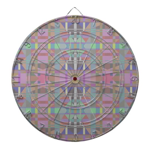 Groen Paars roze geometrisch Dartbord (Voorkant)