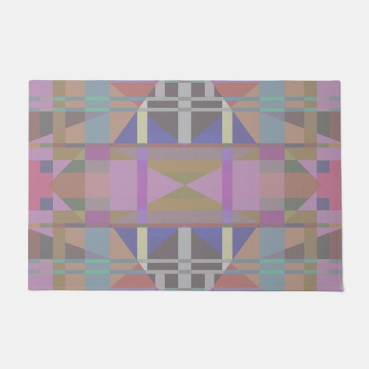 Groen Paars roze geometrisch Deurmat (Voorkant)