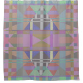 Groen Paars roze geometrisch Douchegordijn (Voorkant)
