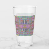 Groen Paars roze geometrisch Glas (Voorkant)