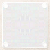 Groen Paars roze geometrisch Glazen Onderzetter (Achterkant)