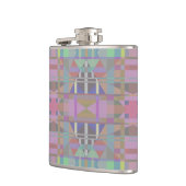 Groen Paars roze geometrisch Heupfles (Links)