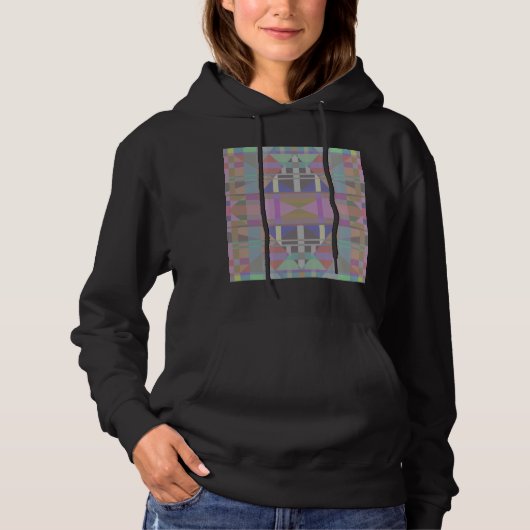 Groen Paars roze geometrisch Hoodie (Voorkant)