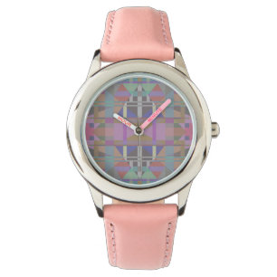 Groen Paars roze geometrisch Horloge