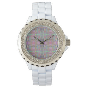 Groen Paars roze geometrisch Horloge