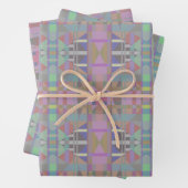 Groen Paars roze geometrisch Inpakpapier Vel (In situ)