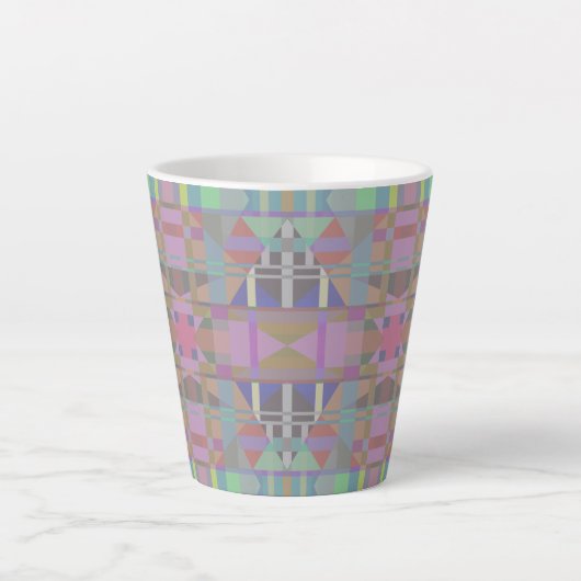 Groen Paars roze geometrisch Latte Mok (Voorkant)