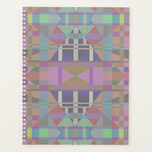 Groen Paars roze geometrisch Planner (Voorkant)